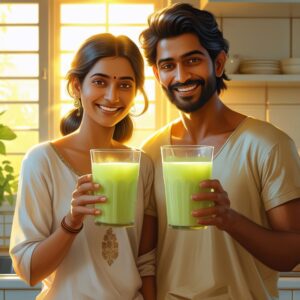 Smiling-Indian-man_woman-holding-a-glass-of-Ash-Gourd-juice-in-the-morning-light-looking-healthy-and-fresh-home-kitchen-backgroun